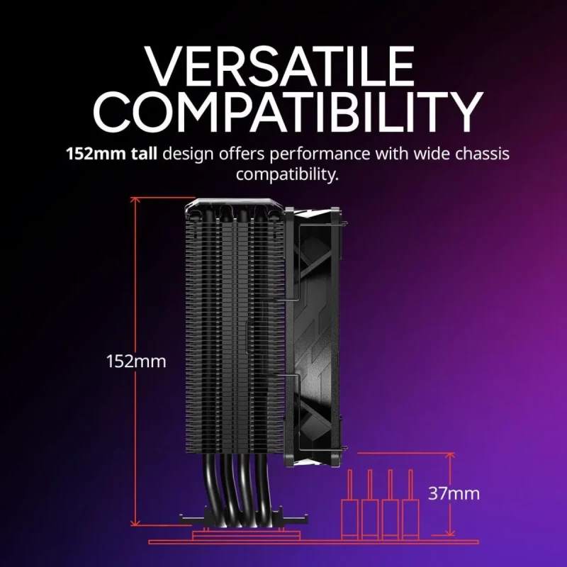 Cooler Master Hyper 212 Pro CPU Air Cooler, SickleFlow Edge 120 PWM Fan, Superconductive Composite 4 Copper Heat Pipes, 152mm Tall, Sleek Top Cover, AMD Ryzen AM5|AM4, Intel LGA 1851|1700 Brackets - Image 12