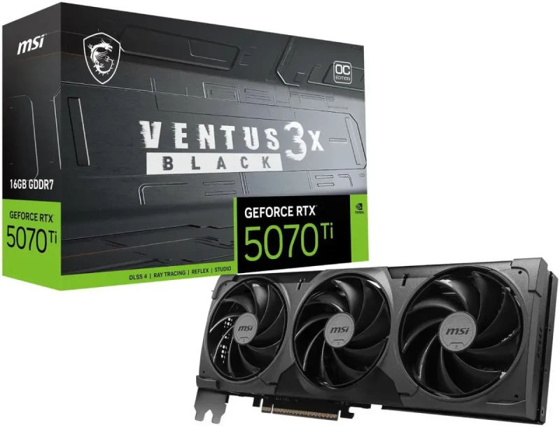 MSI Ventus GeForce RTX 5070 Ti 16GB GDDR7 PCI Express 5.0 Graphics Card RTX 5070 TI 16G VENTUS 3X OC BLACK - Image 13