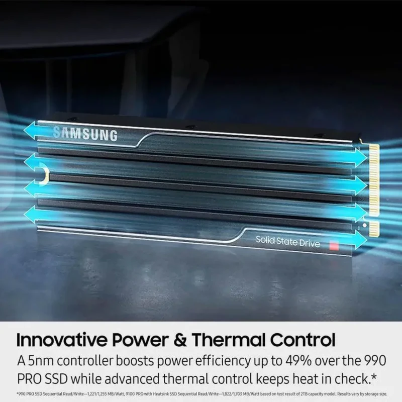 SAMSUNG SSD 9100 PRO with Heatsink 2TB, PCIe 5.0x4 M.2 2280, Seq. Read Speeds Up to 14,800/13,400 MB/s, Best for AI Computing, Gaming, and Heavy Duty Workstations (MZ- VAP2T0CW) - Image 8