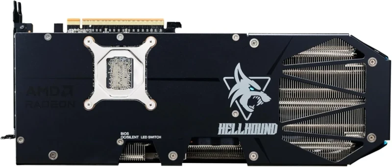 PowerColor Hellhound AMD Radeon RX 9070 XT 16GB GDDR6 - Triple-Fan RDNA 4 GPU, Dual BIOS, 3010 MHz Boost - High-Performance 1440p/4K Gaming & Ray Tracing - Gallery Image