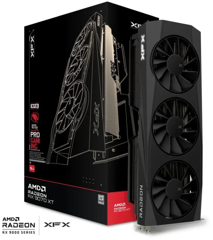 XFX Quicksilver Radeon RX 9070 XT 16GB 256-Bit GDDR6 PCI-Express 5.0 RDNA 4 Graphics Card RX-97TQICKB9 - Image 5