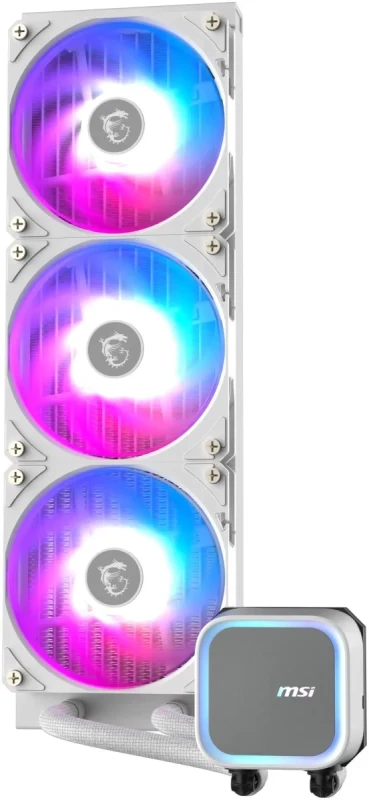 MSI MAG Coreliquid A13 360 White - AIO ARGB Liquid Cooling - 360mm Radiator - Triple 120mm ARGB PWM Fans - EZ Connect - LGA 1700/1851/AM5/AM4 Compatible - Image 3