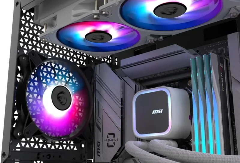 MSI MAG Coreliquid A13 360 White - AIO ARGB Liquid Cooling - 360mm Radiator - Triple 120mm ARGB PWM Fans - EZ Connect - LGA 1700/1851/AM5/AM4 Compatible - Image 5