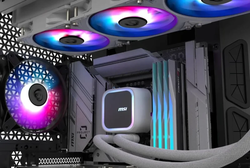 MSI MAG Coreliquid A13 360 White - AIO ARGB Liquid Cooling - 360mm Radiator - Triple 120mm ARGB PWM Fans - EZ Connect - LGA 1700/1851/AM5/AM4 Compatible - Image 6