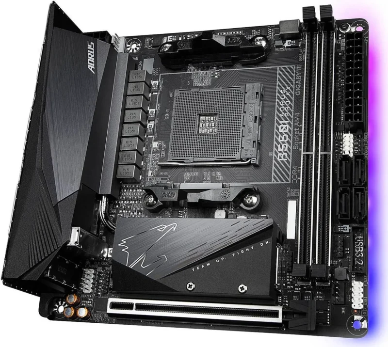 GIGABYTE B550I AORUS PRO AX AM4 AMD B550 Mini-ITX Motherboard with Dual M.2, SATA 6Gb/s, USB 3.2 Gen 1, WIFI 6, 2.5 GbE LAN, PCIe 4.0 - Image 3
