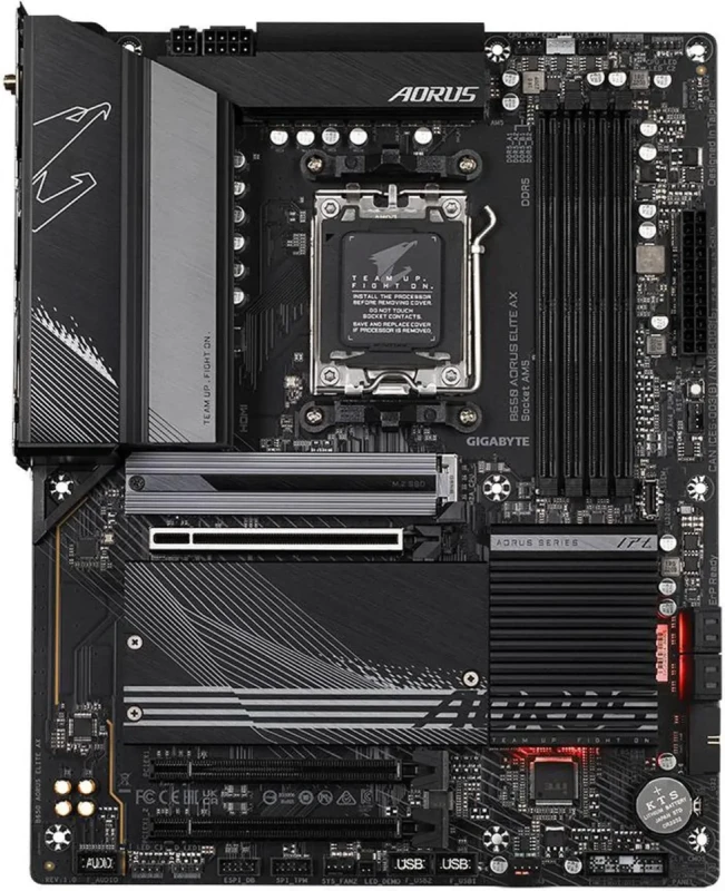 GIGABYTE B650 AORUS ELITE AX AM5 LGA 1718 AMD B650 ATX Motherboard DDR5, M.2, PCIe 5.0, USB 3.2 Gen2X2 Type-C, WiFi 6E, 2.5GbE LAN, Q-Flash Plus, EZ-Latch - Image 2