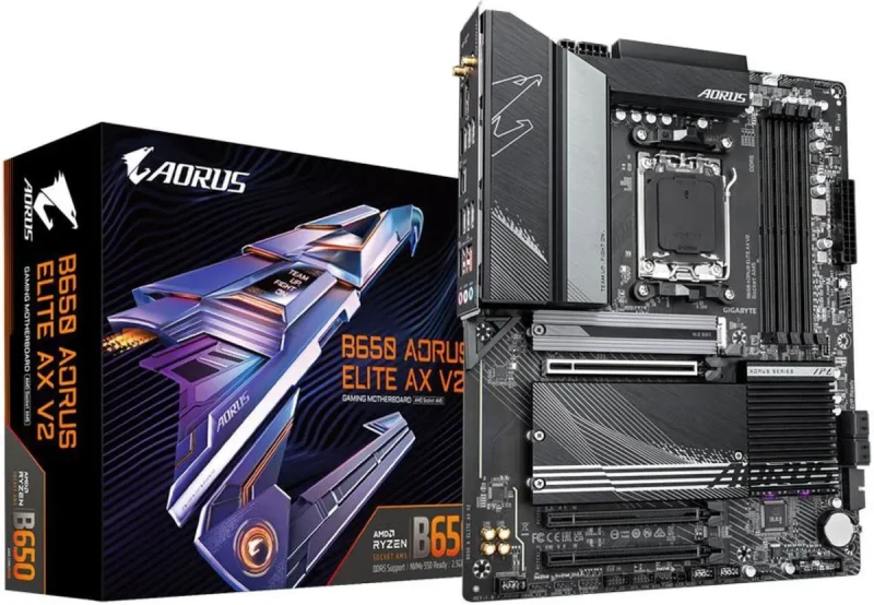 GIGABYTE B650 AORUS ELITE AX AM5 LGA 1718 AMD B650 ATX Motherboard DDR5, M.2, PCIe 5.0, USB 3.2 Gen2X2 Type-C, WiFi 6E, 2.5GbE LAN, Q-Flash Plus, EZ-Latch - Image 7