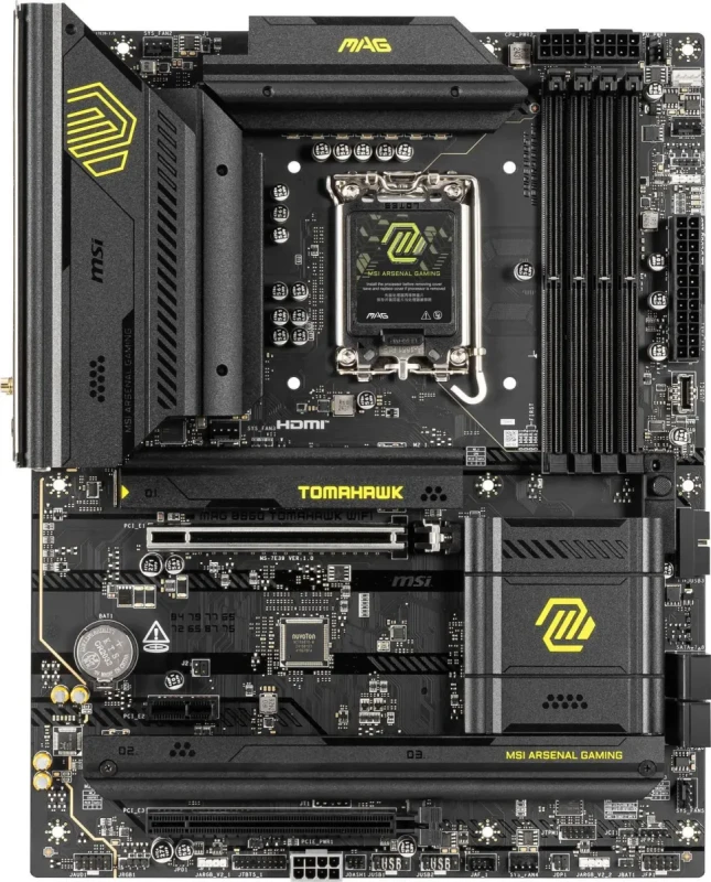 MSI MAG B860 TOMAHAWK WIFI LGA 1851 Intel B860 SATA 6Gb/s Intel Core Ultra DDR5 ATX Motherboard - Image 2