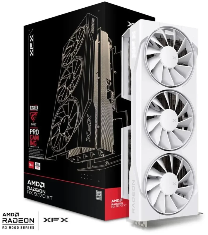 XFX Swift AMD Radeon RX 9070XT RNDA 4 16GB 256-Bit GDDR6 PCI-Express 5.0 RDNA 4 White Graphics Card RX-97TSWF3W9 - Image 5