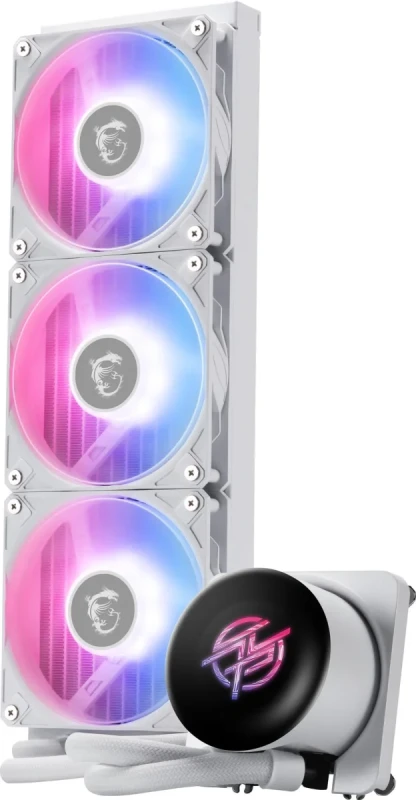 MSI MPG CORELIQUID P13 360 White - AIO ARGB CPU Liquid Cooler - 360mm Radiator - IPS 2.1" LCD Screen - Triple 120mm ARGB PWM Fans - Uni Bracket - LGA 1851 / AM5 Ready - Image 2