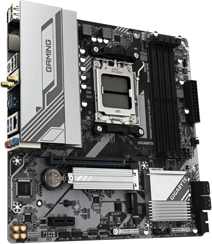 GIGABYTE B650M GAMING PLUS WIFI AM5 LGA 1718 AMD B650 M-ATX, DDR5, PCIe 4.0 M.2, PCIe 4.0, USB 3.2 Gen 1 Type-C, Wi-Fi 6E, 2.5GbE LAN - Image 3