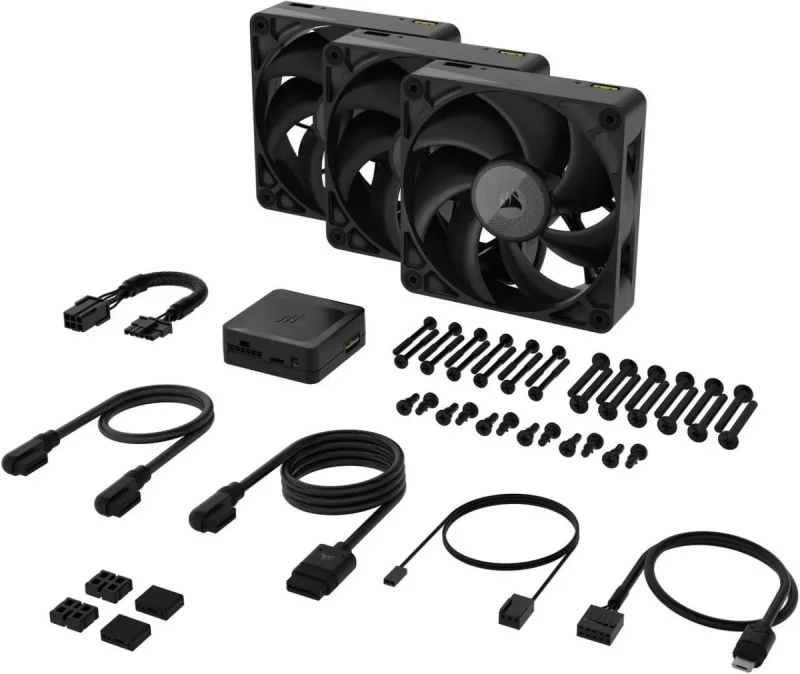 CORSAIR iCUE LINK RX120 MAX 120mm PWM Thick Fans - Starter Kit – High Static Pressure Fan  – Up to 2,000 RPM – 30mm Thickness – iCUE LINK System Hub Included - Image 4