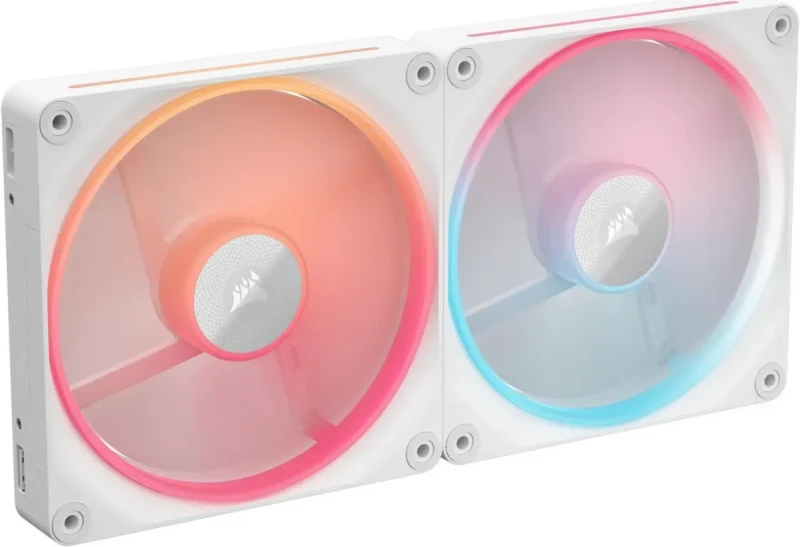 CORSAIR iCUE LINK LX140-R RGB 140mm PWM Reverse Fans Starter Kit - White - Reverse Fan Blade - Dual Light Loops - Easy iCUE LINK Connectivity - Magnetic Dome Bearing - Image 2