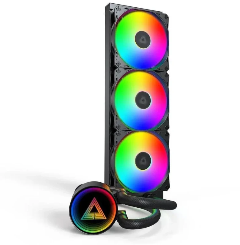 MONTECH LightFlow ARGB 360 CPU Liquid Cooler, 360mm AIO with Infinity Mirror Design, 3100RPM Pump, 3x120mm ARGB Fans, Intel & AMD Support (Black) - Image 3