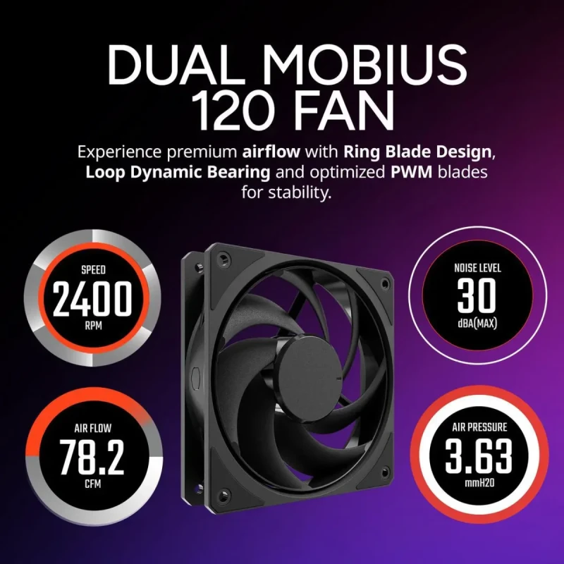 Cooler Master Hyper 612 APEX CPU Air Cooler, Dual Mobius 120 PWM Fan, Superconductive Composite 6 Copper Heat Pipes, 159mm Tall, Sleek Top Cover, AMD Ryzen AM5|AM4, Intel LGA 1851|1700 Brackets - Image 10