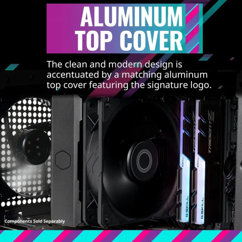 Cooler Master Hyper 212 Black CPU Air Cooler, SickleFlow 120mm Fan, Aluminum Top Cover, 4 Copper Heat Pipes, CryoFuze, 152mm(H), Brackets AMD Ryzen AM5|AM4, Intel LGA 1851|1700|1200 (RR-S4KK-25SN-R1) - Image 11