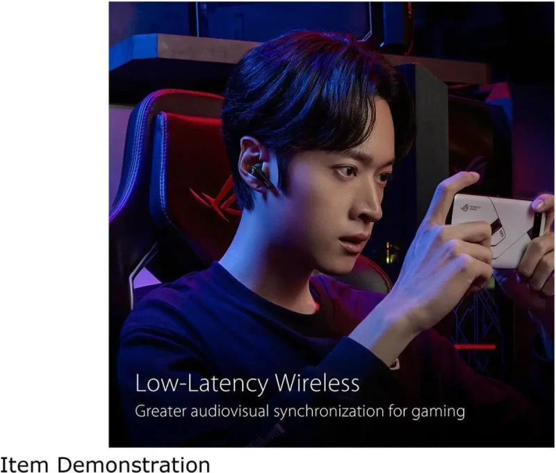 ASUS ROG Cetra True Wireless Gaming Headphones (Low-Latency Bluetooth Earbuds, Active Noise Cancelation, 27-Hour Battery Life, IPX4 Water Resistance, Wireless Charging)- Black - Image 5