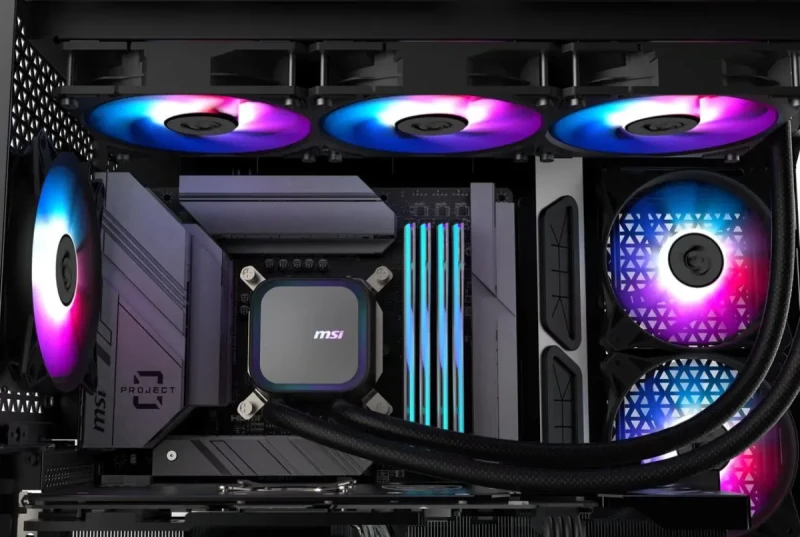 MSI MAG Coreliquid A13 360 Black - AIO ARGB Liquid Cooling - 360mm Radiator - Triple 120mm ARGB PWM Fans - EZ Connect - LGA 1700/1851/AM5/AM4 Compatible - Image 5