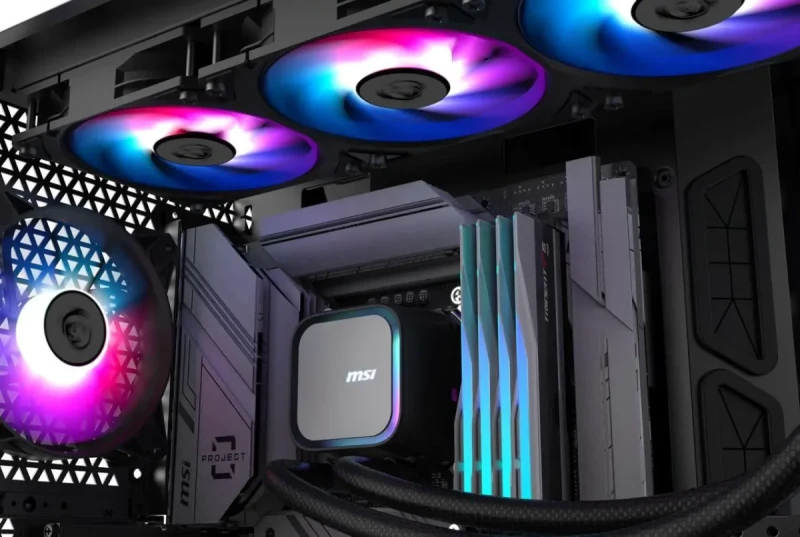 MSI MAG Coreliquid A13 360 Black - AIO ARGB Liquid Cooling - 360mm Radiator - Triple 120mm ARGB PWM Fans - EZ Connect - LGA 1700/1851/AM5/AM4 Compatible - Image 6