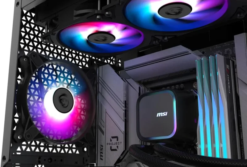 MSI MAG Coreliquid A13 360 Black - AIO ARGB Liquid Cooling - 360mm Radiator - Triple 120mm ARGB PWM Fans - EZ Connect - LGA 1700/1851/AM5/AM4 Compatible - Image 8