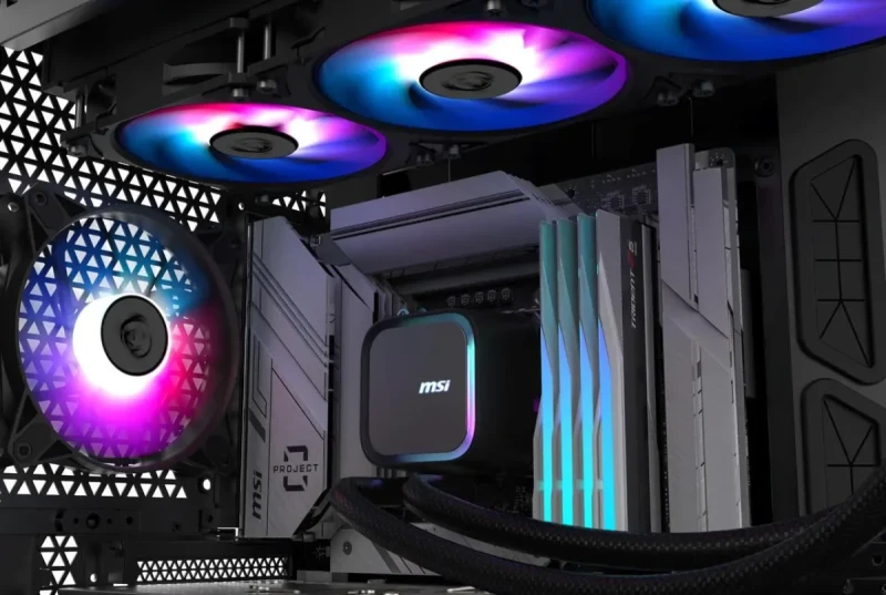 MSI MAG Coreliquid A13 360 Black - AIO ARGB Liquid Cooling - 360mm Radiator - Triple 120mm ARGB PWM Fans - EZ Connect - LGA 1700/1851/AM5/AM4 Compatible - Image 9