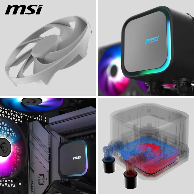 MSI MAG Coreliquid A13 360 Black - AIO ARGB Liquid Cooling - 360mm Radiator - Triple 120mm ARGB PWM Fans - EZ Connect - LGA 1700/1851/AM5/AM4 Compatible - Image 10