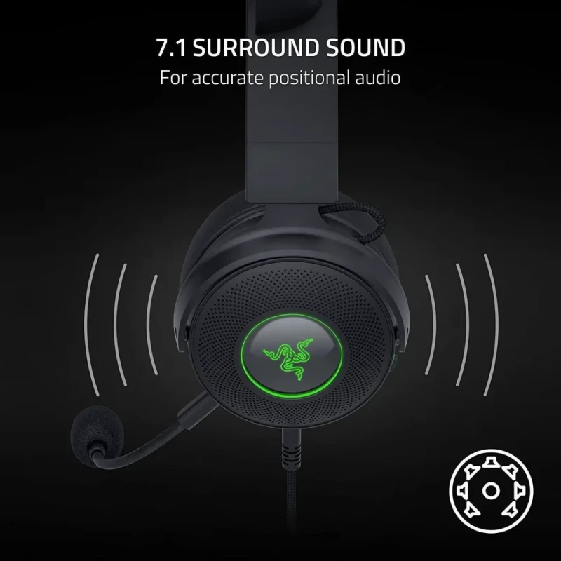 Razer Kraken Kitty V2 Pro Wired RGB Headset: Interchangeable Ears (Kitty, Bear, Bunny) - Stream Reactive Lighting - Detachable HyperClear Cardioid Mic - 50mm Drivers - 7.1 Surround Sound - Black - Image 6