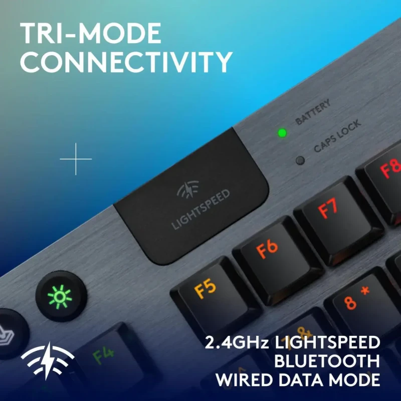 Logitech G915 X LIGHTSPEED TKL Wireless Mechanical Gaming Keyboard - GL Red Linear Switches, RGB Backlighting - Black - Image 5