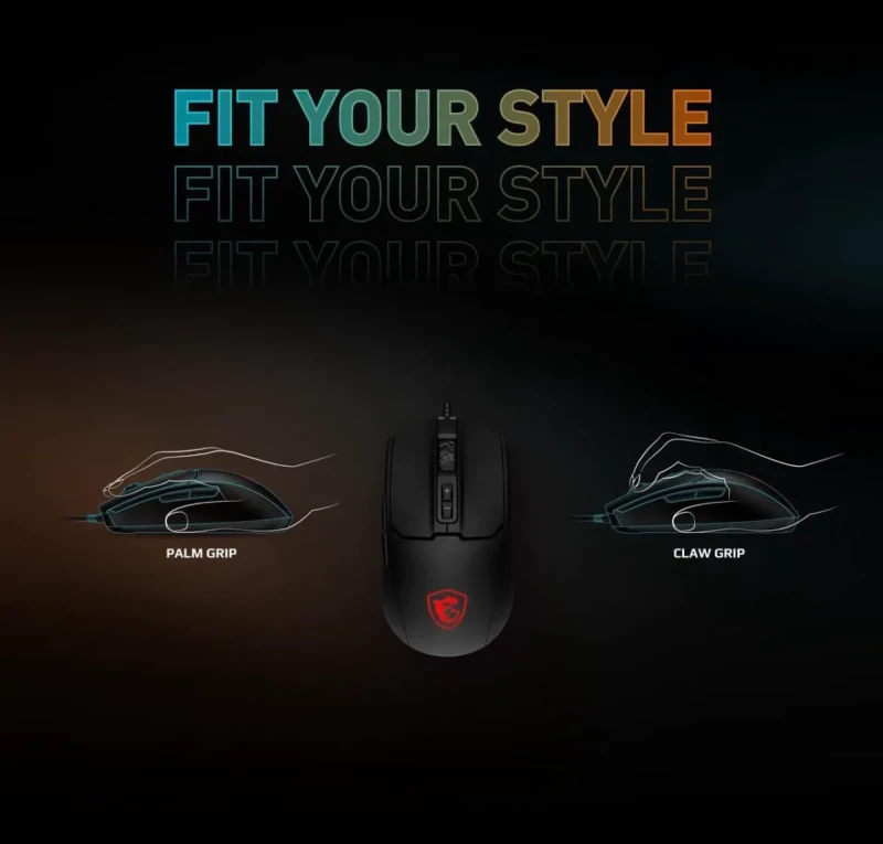 MSI Forge GK100 Combo – Gaming RGB Keyboard & Mouse Set, 19-Key Anti-Ghosting, 6400 DPI Optical Sensor, 6-Mode RGB, up to 6,400 DPI, Black - Image 5