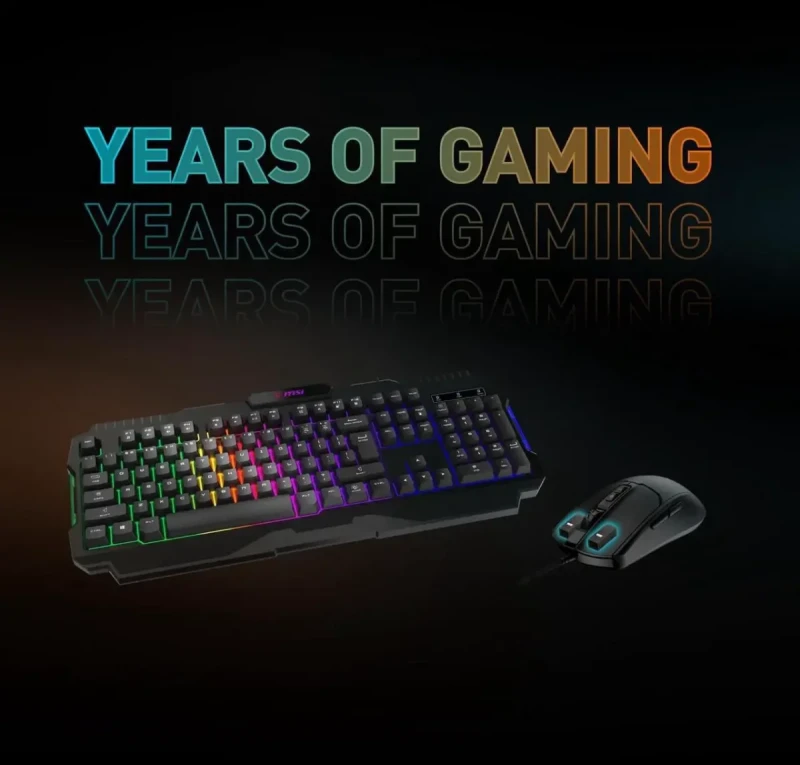 MSI Forge GK100 Combo – Gaming RGB Keyboard & Mouse Set, 19-Key Anti-Ghosting, 6400 DPI Optical Sensor, 6-Mode RGB, up to 6,400 DPI, Black - Image 8