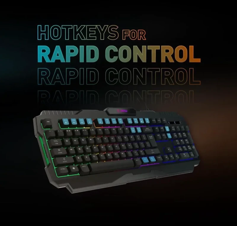 MSI Forge GK100 Combo – Gaming RGB Keyboard & Mouse Set, 19-Key Anti-Ghosting, 6400 DPI Optical Sensor, 6-Mode RGB, up to 6,400 DPI, Black - Image 10