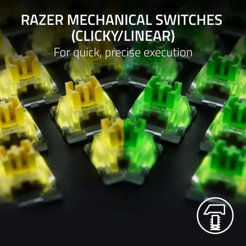 Razer BlackWidow V4 Mechanical Gaming Keyboard - Yellow Switches (Linear & Silent), Chroma RGB, 6 Dedicated Macro Keys, Magnetic Wrist Rest, Doubleshot ABS Keycaps, Multi-Function Roller & Media Keys - Image 2