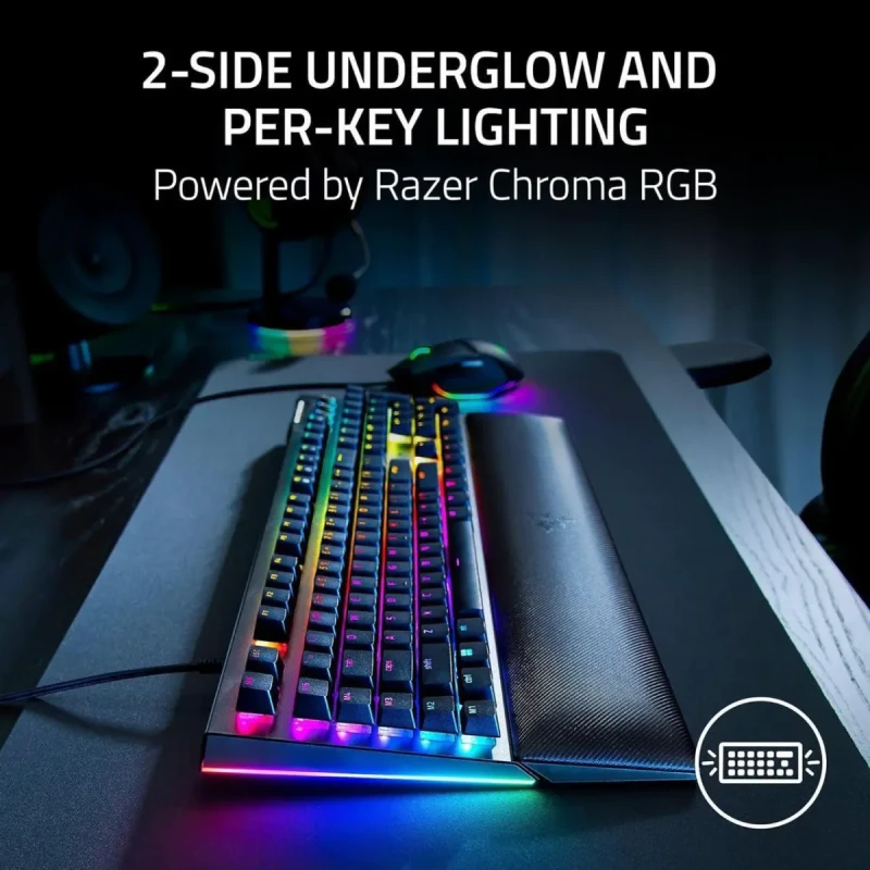 Razer BlackWidow V4 Mechanical Gaming Keyboard - Yellow Switches (Linear & Silent), Chroma RGB, 6 Dedicated Macro Keys, Magnetic Wrist Rest, Doubleshot ABS Keycaps, Multi-Function Roller & Media Keys - Image 3