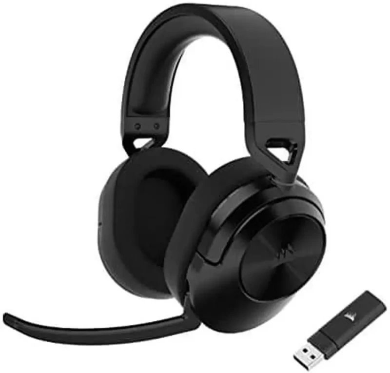 CORSAIR HS55 WIRELESS Multiplatform Lightweight Gaming Headset With Bluetooth - Dolby 7.1 Surround Sound - iCUE Compatible - PC, PS5, PS4, Nintendo Switch, Mobile - Black - Image 2