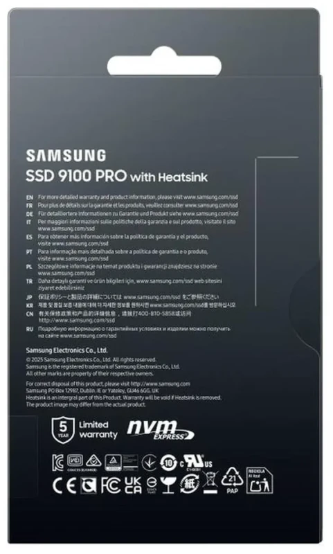 SAMSUNG SSD 9100 PRO with Heatsink 1TB, PCIe 5.0x4 M.2 2280, Seq. Read Speeds Up to 14,800/13,400 MB/s, Best for AI Computing, Gaming, and Heavy Duty Workstations (MZ- VAP1T0CW) - Image 3