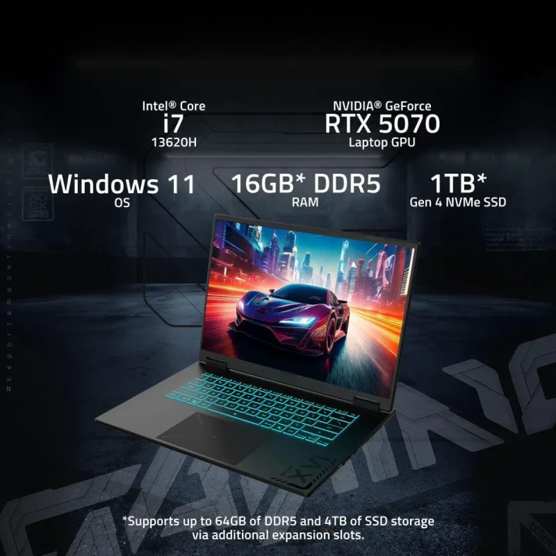 GIGABYTE - 16" GeForce RTX 5070 Laptop GPU - Intel Core i7-13620H - 64GB Memory - 3 TB SSD - Windows 11 Home Gaming Laptops - 165 Hz IPS (GAMING A16 CWHI3US894SH ) - Image 13