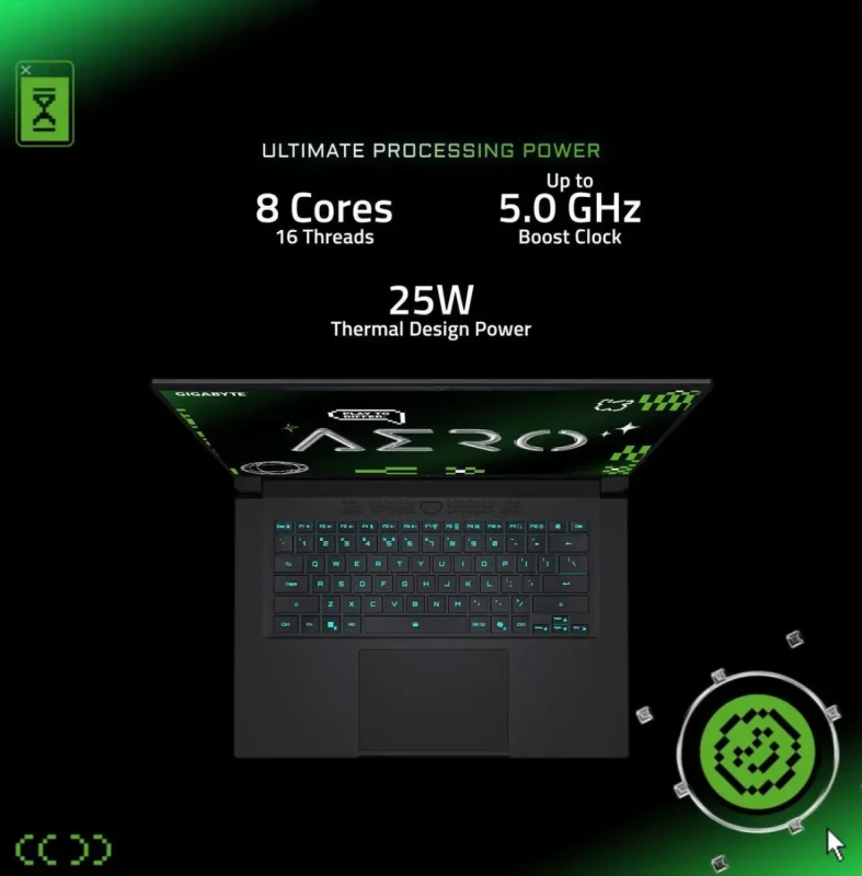 GIGABYTE AERO X16; Copilot+ PC - 165Hz 2560x1600 WQXGA - NVIDIA GeForce RTX 5060 - AMD Ryzen AI 7 350 - 1TB SSD with 16GB DDR5 RAM - Windows 11 Home - Space Gray - Image 14
