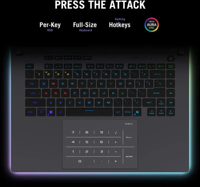 ASUS ROG Strix G16 - 16" GeForce RTX 5070 Laptop GPU - Intel Core Ultra 9 275HX - 32GB Memory - 2TB PCIe 4.0 NVMe M.2 SSD - Wi-Fi 7 Windows 11 Pro Gaming Laptop - 240 Hz (G615LP-XS97 ) - Image 19