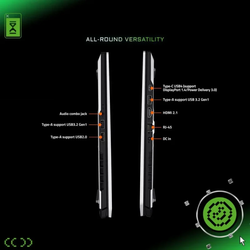 GIGABYTE AERO X16; Copilot+ PC - 165Hz 2560x1600 WQXGA - NVIDIA GeForce RTX 5070 - AMD Ryzen AI 7 350 - 1TB SSD with 16GB DDR5 RAM - Windows 11 Home - Lunar White - Image 15