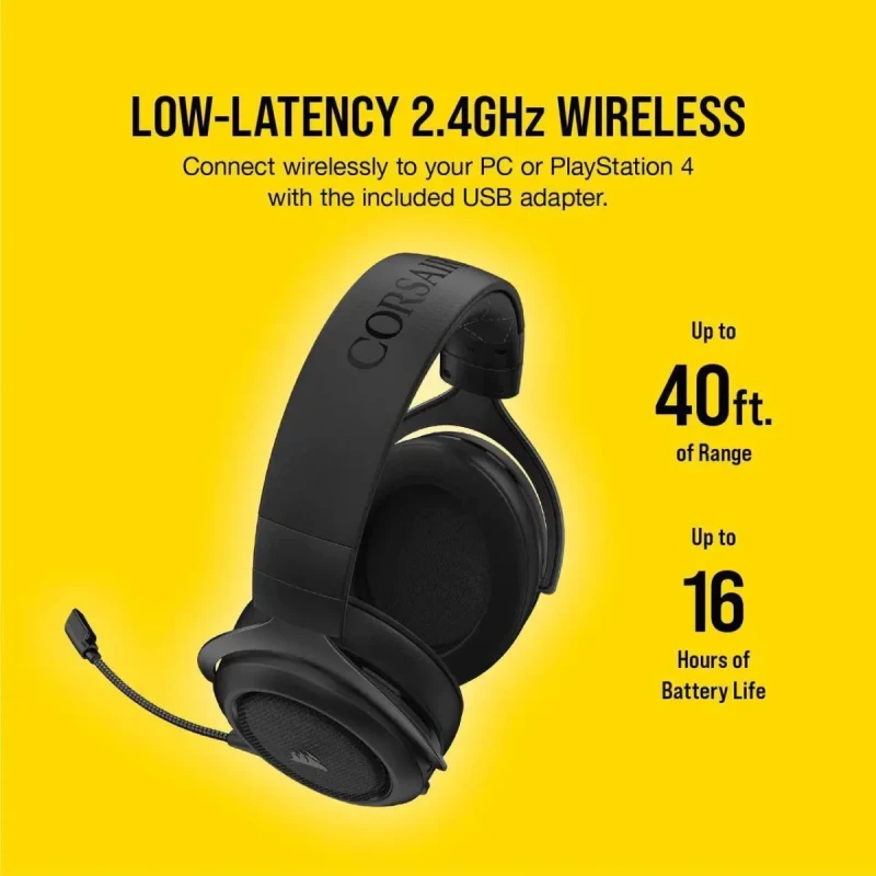 Corsair HS70 Pro Wireless Gaming Headset - 7.1 Surround Sound Headphones for PC, MacOS, PS5, PS4 - Discord Certified - 50mm Drivers – Carbon - Image 11