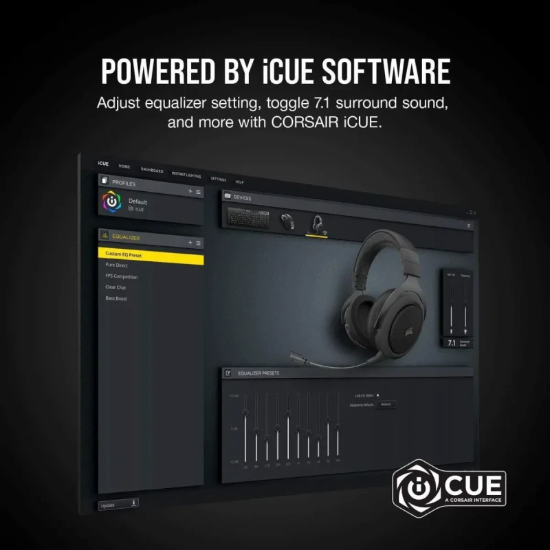 Corsair HS70 Pro Wireless Gaming Headset - 7.1 Surround Sound Headphones for PC, MacOS, PS5, PS4 - Discord Certified - 50mm Drivers – Carbon - Image 13