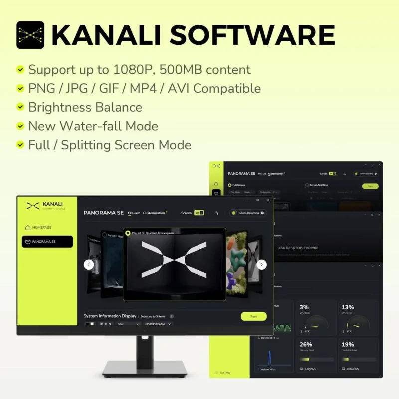 TRYX Panorama SE 360 ARGB 360mm AIO Rotatable 6.67'' AMOLED Curved Screen 3D Anamorphic Effect Customizable AIO Cooler 360mm Asetek Adela 280w TDP ARGB Fan Intel LGA 1851/1700/1200/115X AMD AM5/AM4 - Image 5