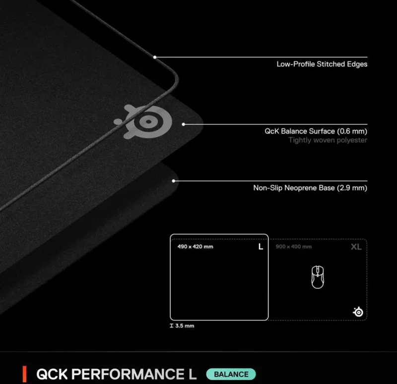 SteelSeries QcK Performance L - Balance Mouse Mat - Image 10