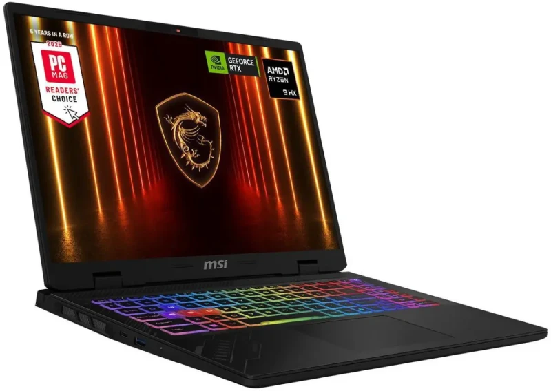 MSI CROSSHAIR A16 16" QHD+ 240Hz AMD® Ryzen™ 9-8940HX RTX 5060 32GBDR5 1TB NVMe SSD Win 11 Gaming Laptop D8WFKG-015US - Image 3