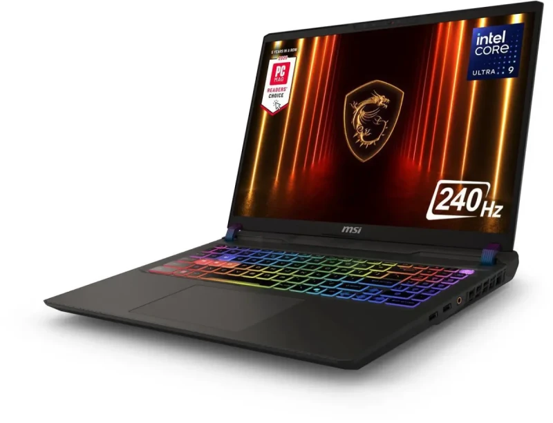 MSI Vector - LCD 16" QHD+ GeForce RTX 5080 Laptop GPU - Intel Core Ultra 9 275HX - 16GB Memory - 1 TB SSD - Windows 11 Home Gaming Laptop - 240 Hz (Vector 16 HX AI A2XWIG-050US ) - Image 3
