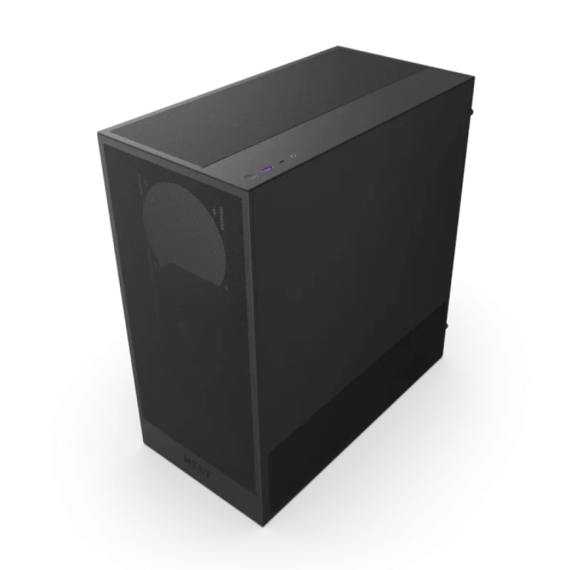 NZXT H5 Flow Mid-Tower ATX Gaming PC Case All Black – High-Airflow Mesh Panels, Tempered Glass Side Panel, Support E-ATX/ATX/Micro-ATX/Mini-ITX, 360 mm Front + 240 mm Top Radiator Support, 2x 120 mm Fans Included, USB-C + USB-A Front Ports, Cable Management System - Gallery Image