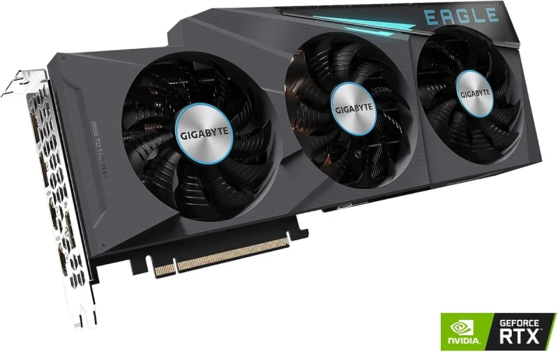 Gigabyte EAGLE OC GeForce RTX 3080 10GB – NVIDIA Ampere 8704 CUDA Cores, 10GB GDDR6X 320-bit, 1755 MHz Boost, PCIe 4.0 x16 GPU, WINDFORCE 3X Cooling with Triple Fans, 320x128x56 mm, 3x DisplayPort 1.4a + 2x HDMI 2.1, 750 W PSU Recommended - Gallery Image