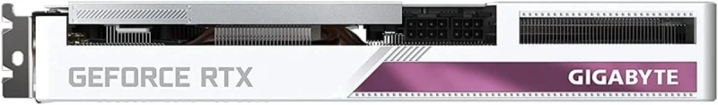 Gigabyte Vision OC GeForce RTX 3060 Ti 8GB GDDR6 PCIe 4.0 Graphics Card – NVIDIA Ampere GPU with 4864 CUDA Cores, 1755 MHz Boost, 256-bit 8 GB Memory, WINDFORCE 3X Triple Fans, 2x HDMI 2.1 & 2x DisplayPort 1.4a, Silver/White 281 mm Gaming GPU - Gallery Image