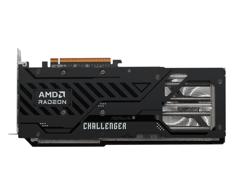 ASRock Challenger Radeon RX 9070 16GB Black/Silver – AMD RDNA GPU, 16GB GDDR6, Boost Clock up to 2700 MHz, Triple-Fan Challenger Cooling, PCIe 4.0, HDMI/DP Outputs, High-Performance Gaming, 290 mm - Gallery Image