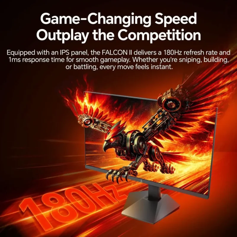 ABS GQ271NE 27″ QHD Gaming Monitor - 2560x1440 2K Resolution, 180 Hz Refresh Rate, Fast IPS Panel, 1 ms Response Time, AMD FreeSync / Adaptive Sync, VESA DisplayHDR 400, 95% DCI-P3 Color Gamut, HDMI & DisplayPort Connectivity, Ultra-Smooth High-Performance Display for Gaming and Productivity - Gallery Image